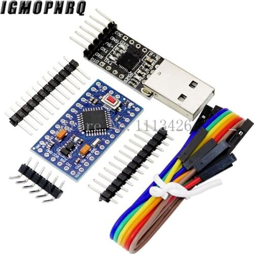 1PCS 6pin CP2102 USB 2.0 to TTL UART Module + 1PCS Pro Mini Module Atmega328 5V 16M For Arduino Compatible With Nano