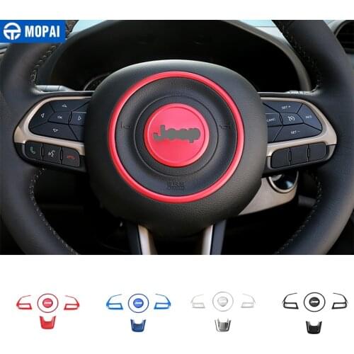 MOPAI Interior Mouldings for Jeep Renegade 2016+ Car Steering Wheel Decoration Cover Trim Accessories for Jeep Renegade 2016