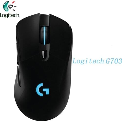 Logitech G703 Wireless Gaming Mouse 2.4Ghz with RGB Genuine 12000DPI Optical Ergonomic Official Agency Test for PC Laptop