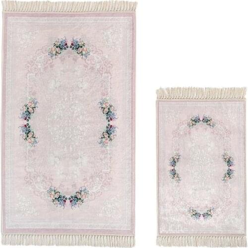Oval Rose Rectangle Bathroom Mat Set 2 Li