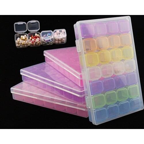 Diamond Painting Tools Sets with 56&28 Slots Plastic Storage Box Accessories Tool Kits for Diamond Painting Embroidery Household