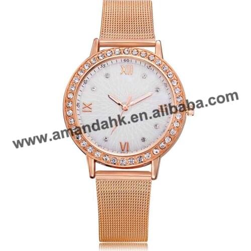 Wholesale fashion alloy belt watch reticularis watchband quartz watch female form mens watch women men watches