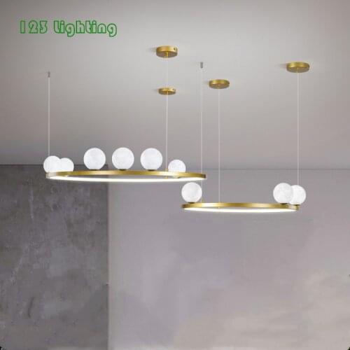 PLA Ball LED Chandelier Foyer Dining Room Bar Kitchen Hanging Light Fixtures Cord Adjustable Nordic Loft Lamp G9 Bulb 110-240V