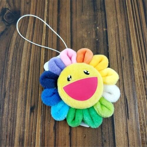 Fit for Ta-ka-shi Mu-raka-mi Ki-ki Kai-kai Flower Brooch Rainbow Pin Badge Strap Plush Pendant