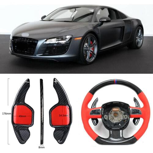 Carbon Fiber Gear DSG Steering Wheel Paddle Shifter Cover Fit For Audi R8 2012
