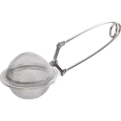 Squeeze Spoon Mesh Ball Stainless Steel Strainer Screen Filter