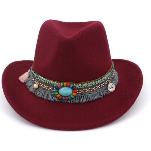 5pc Fedoras Bulk Female Male Western Cowboy Top Hats Felt Fedora Hat for Men Women Panama Jazz Caps Woman Man Cap Wholesale