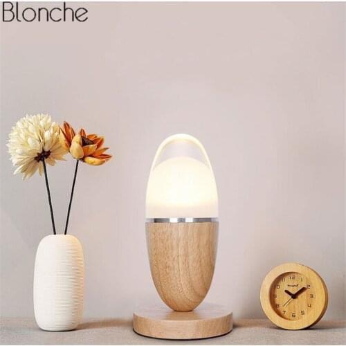 Nordic Wood Egg Shape Desk Lamp LED Table Light for Bedroom Bedside Office Study Reading Home Lighting Fixtures Decor Luminaire