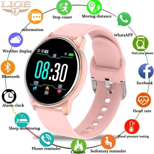 LIGE Smart Watch Women Realtime Weather Forecast Activity Tracker Heart Rate Monitor Sport Ladies smartwatch Men For Android IOS