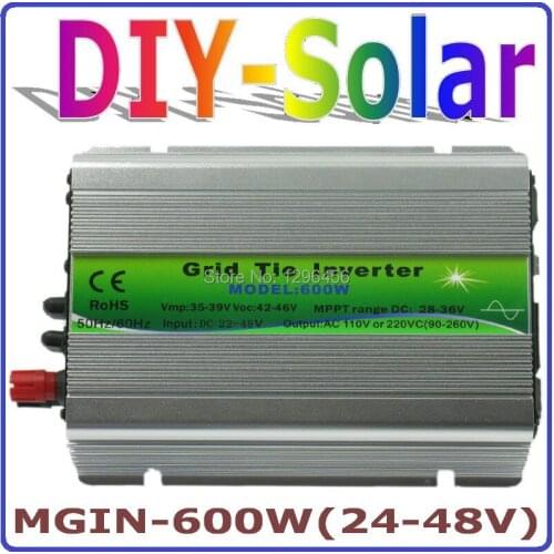 Solar system 600W Grid Tie Inverter 600W On Grid Inverter, Solar Power Inverter Input DC24V~48V Output AC90V~260V Full Voltage