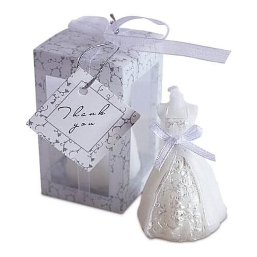 30 pcs wedding bride dress candle favor wedding gifts for guest wedding souvenirs