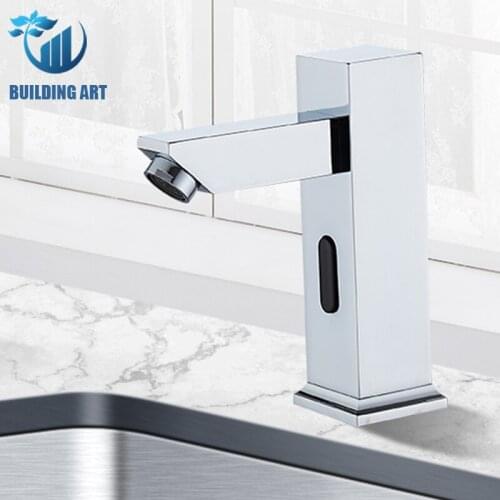 Smart Basin Faucet Sensor Bathroom Faucet Sensor Basin Taps Hot Cold Mixer Crane Battery Plug Hot Cold Water Mixer Brass