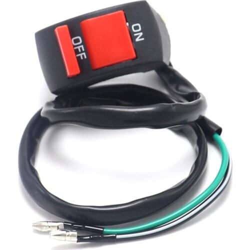 Universal Motorcycle Handlebar Flashing Switch Moto Light Switch ON OFF Button ATV Bike DC12V/10A Black Two Core Wire