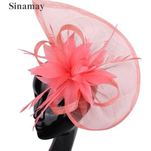 Vintage Sinamay Hair Fascinator Hat Wedding Hair Clip Or Headbands Prom Party Tea Royal Ascot Headpiece Bridal Church Headwear