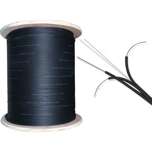 1000/2000 meter High Quality 2Cores 3steel G657A Single Mode Fiber Optic Outdoor FTTH Fiber optic Drop Cable