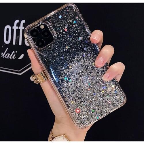 Star field Glitter Case For iPhone 12 Mini Max XR X XS Max iPhone 11 Pro 8 Plus 7 Soft silicone Cover For iPhone 7 Plus SE 6 6S