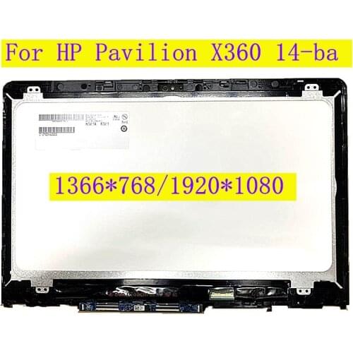 14.0" For HP Pavilion X360 14-ba laptop LCD screen B140HAN02.0 touch IPS display with frame 1366*768/1920*1080