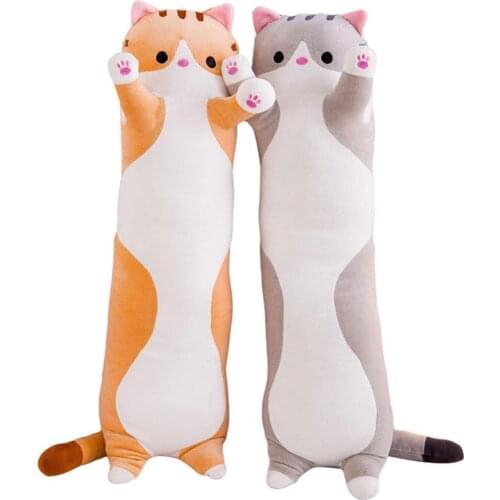 50/70/90cm Cute Plush Cat Doll Soft Stuffed Kitten Pillow Doll Toy Gift for Kids Girlfriend Peluche bambola lunga gatto