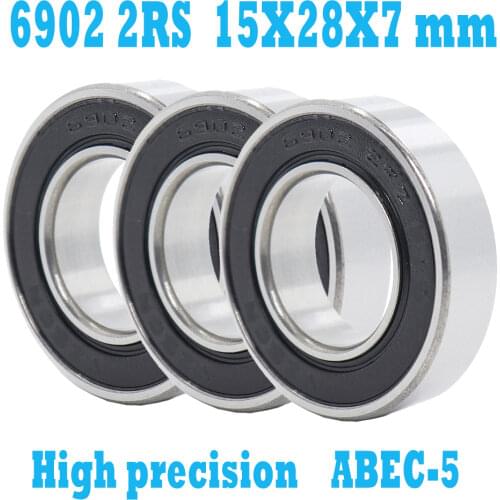6902-2RS Bearing 15*28*7 mm 10PCS ABEC-5 15 28 7 6902RS Bearings For Bicycle Hub Front Rear Hubs Wheel