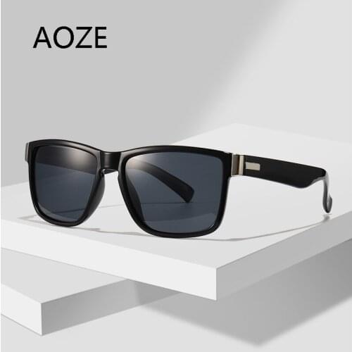 AOZE 2021 Luxury Square Vintage Sunglases Men polarized Sun glasses Man Women Casual Fishing Eyewear lentes de sol hombre UV400