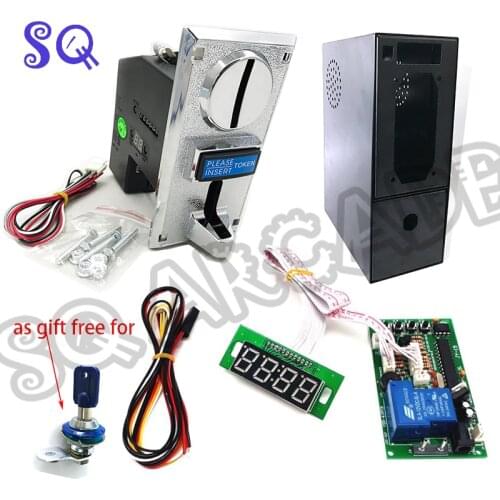 Arcade Kit 616 Multi Coin Acceptor Selector JY 15B Timer Board Time Control Metal Empty Cash Box for Washing Machine SQ