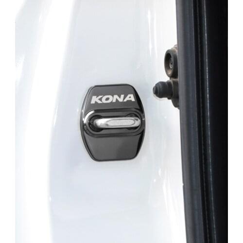 Car-Styling car door lock cover Auto Emblems Case for Hyundai Kona Accessories