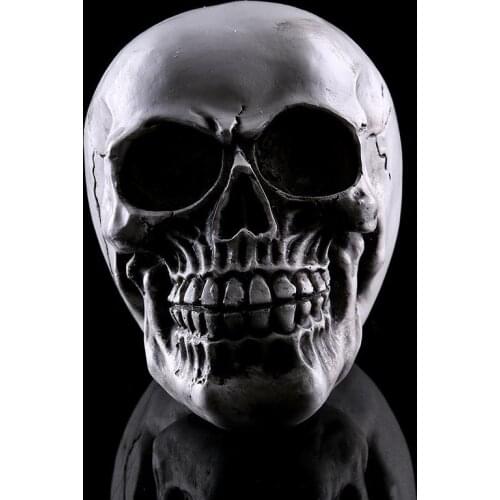 White Halloween Ornaments Resin Craft Skull Human Head Skull Ornaments Adornos Para Casa Home Party Decoration Accessories
