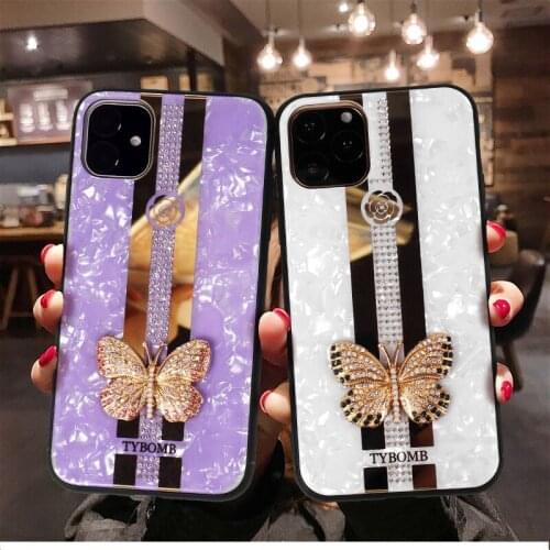 Inlaid Diamond Cases Coque IPhone 11 12 Mini Pro 7 8 Plus Funda Iphones Xs Max X Xr Se2020 6s Phone Accessories Hard Back Cover