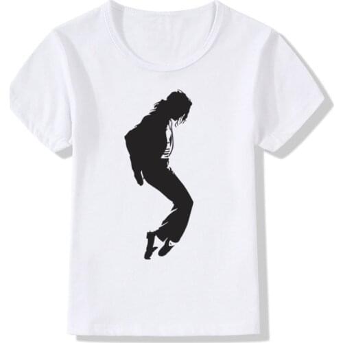 Boy and Girl Print Produced To Commemorate Michael Jackson T shirt Children Short Sleeve T shirt Kids Tops Tee Baby