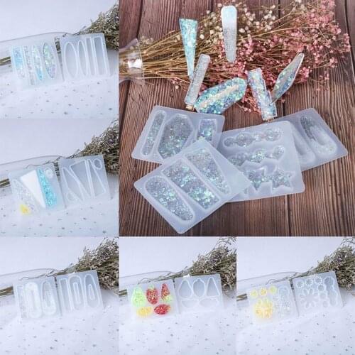 DIY Crystal Epoxy Hairpin Resin Molds Hair Clip Silicone Mold Handmade Head Flower Hairpin Pendant Jewellery Mold Earring Mold