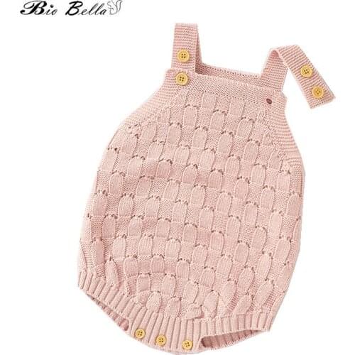Newborn Infantil Knitted Bodysuit Sleeveless Fashion Kids Boy Girl Clothing Solid Overalls Toddler Sleeveless Outfits Clothing