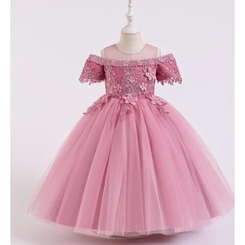 Elegant Girls Princess Dress 2020 Summer Children Evening Party Dress Flower Girls Kids Dresses For Girls Wedding Dress Vestidos