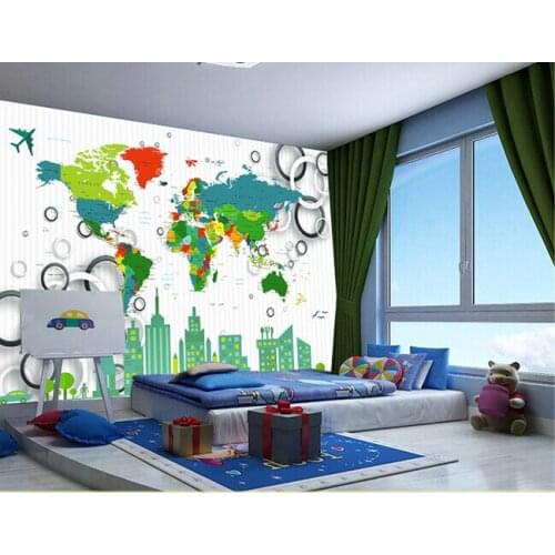 Custom papel DE parede infantil large murals world map used in the living room wall vinyl which papel DE parede