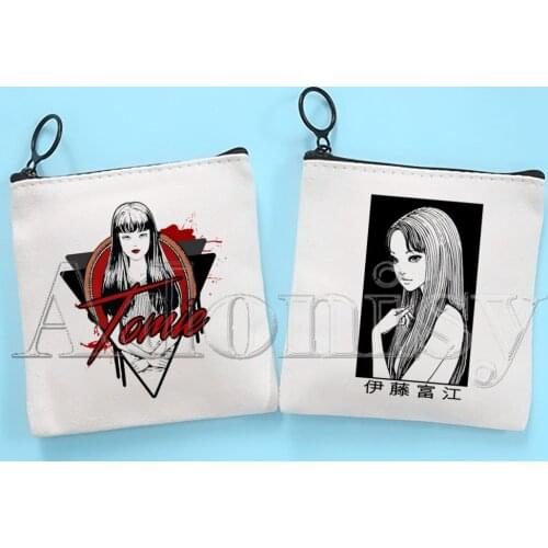 Junji Ito Canvas Coin Purse Coin Purse Collection Canvas Bag Small Wallet Zipper Key Bag Hand Gift