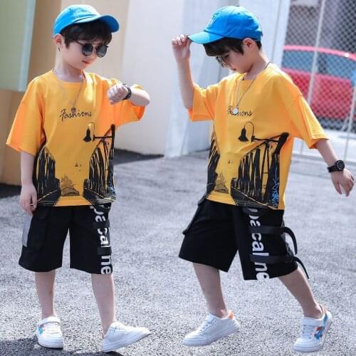 Boys Suit New Korean Version of Summer Two-piece Short Sleeve+shorts for Children Toddler Boy Clothes
