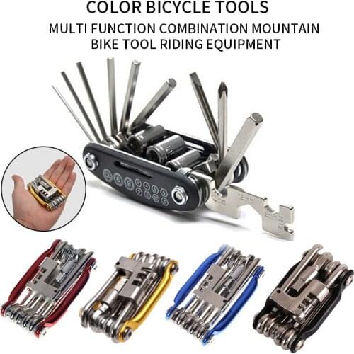 Bicycle Bike Tools Repairing Set 15 In 1 Bike Repair Tool Kit Wrench Screwdriver Chain Carbon steel bicycle Multifunction Tool