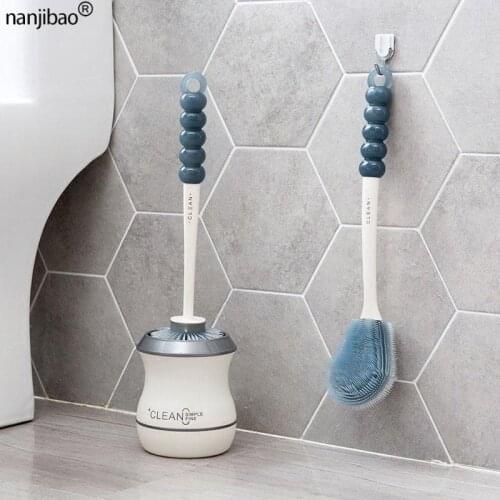 Bathroom Floor-Standing Toilet Brush Set Long Handle WC Cleaning Brush Flexible Soft Bristles Household Items Bathroom Accessory