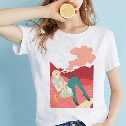 Novelty T Shirt Women Little Fresh Girl Top Harajuku Vogue Tshirt 2020 Summer Short Sleeve Korean Punk T-shirt Camiseta Feminina