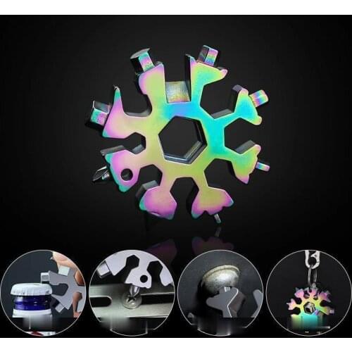 18-in-1 NEW Card Type Snowflake multifunction tool combination Portable Snowflake Tool With key ring Allen wrench Home car tools