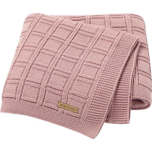 Baby Blankets Knitted Breathable Newborn Infant Swaddling Wrapper 100*80cm Toddler Kid Stroller Bedding Sofa Crib Sleeping Cover