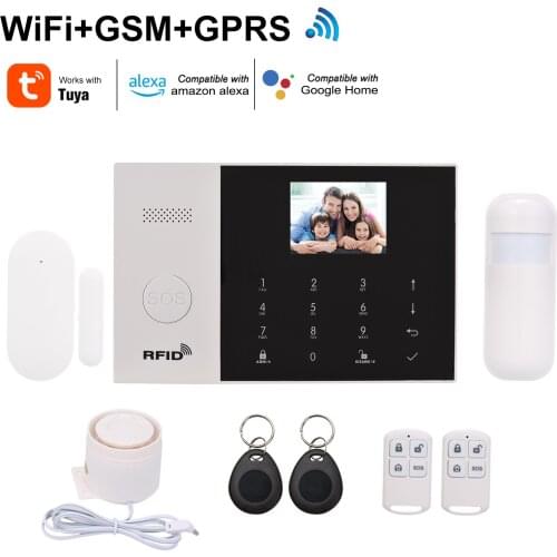 Smart Home Burglar Security Alarm System Tuya 433MHz Wireless WiFi+GSM+GPRS 3G SMS Auto-dial Alarm Security System