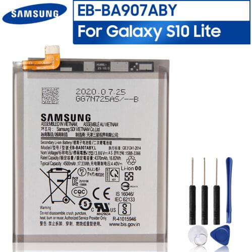 Original Replacement Phone Battery EB-BA907ABY For Samsung Galaxy S10 Lite Authentic Rechargeable Battery 4500mAh