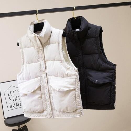 Autumn Winter Women Vest Mandarin Collar Sleeveless Short Coat Women Jacket Waistcoat Female Chalecos Para Mujer