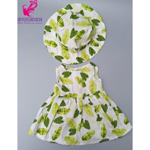 Dress for 18 inch baby doll summer dress with sun hat for 18" girl doll dress hat accessory baby girl gifts