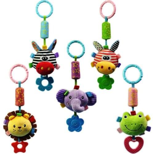 Newborn Baby Rattle Toys Soft Animal Stuffed Plush Mobile Toy Bell for Infant Hanging Stroller Bed Educational Toys 0-12 Months