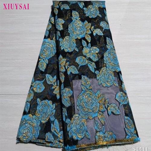 Latest Brocade Jacquard Lace Fabric French Lace Fabric High Quality African Nigerian Lace Fabric For Party Dress P1411