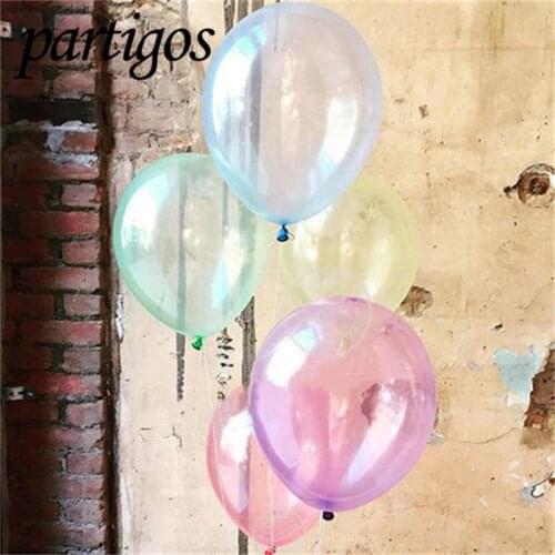 50pcs 10inch crystal bubble balloons colorful transparent latex balloons birthday party decor wedding summer helium globals