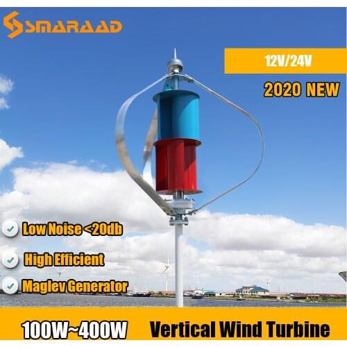SMARAAD 100W 200W 300W 400W Vertical Axis Wind Turbine Generator 12V 24V WindmilL Power Streetlights Garden Farm Boat Project