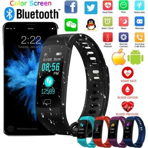 2020 New Smart Watch Bracelet Waterproof Color Screen Wristband Heart Rate Blood Pressure Monitor Activity Fitness Tracker Band