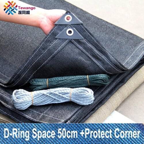Tewango Brand HDPE Mesh Outdoor Shade Sails 200g/sqm Patio Garden Cover UV Block 50cm Space D-ring 90% Shade Rate New Coming